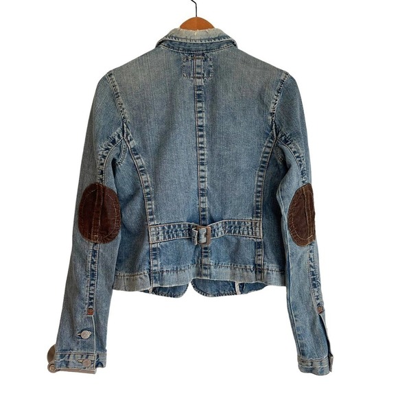 Vintage Rare True Religion World Tour Distressed Denim Jacket Women’s Size M - Picture 5 of 10